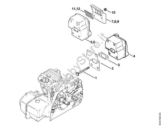 Silenziatore Motoseghe a benzina (MS) MS 250 della marca STIHL