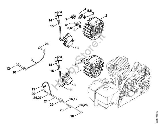 Impianto di accesione Motoseghe a benzina (MS) MS 250 C-BE della marca STIHL