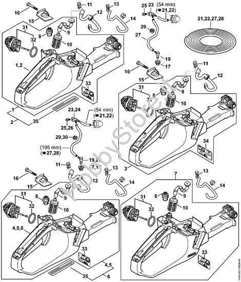 Corpo serbatoio Motoseghe a benzina (MS) MS 251 C-BEQ della marca STIHL