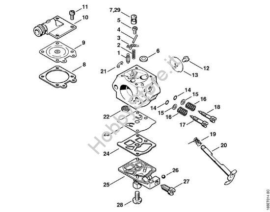 Carburatore WT-426  ‡¥ 1 62 154 675, 2 62 187 361 (07.2004) Motoseghe a benzina (MS) MS 260 C-B della marca STIHL