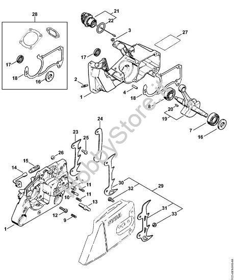 Carter albero a gomito Motoseghe a benzina (MS) MS 260-W della marca STIHL