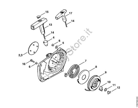 Dispositivo di avviamento Motoseghe a benzina (MS) MS 260-W della marca STIHL