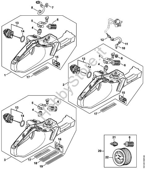 Corpo serbatoio Motoseghe a benzina (MS) MS 261 C-BE della marca STIHL