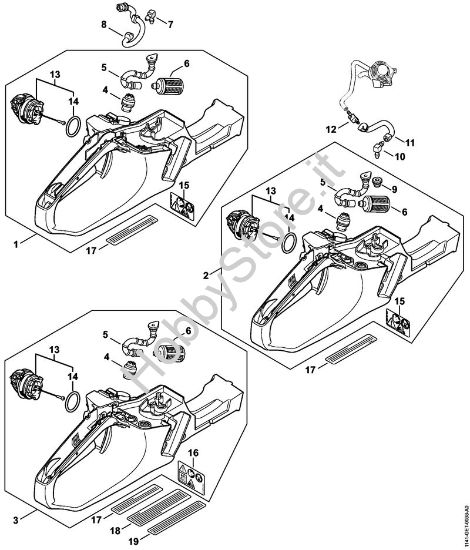 Corpo serbatoio Motoseghe a benzina (MS) MS 261 C-M VW della marca STIHL