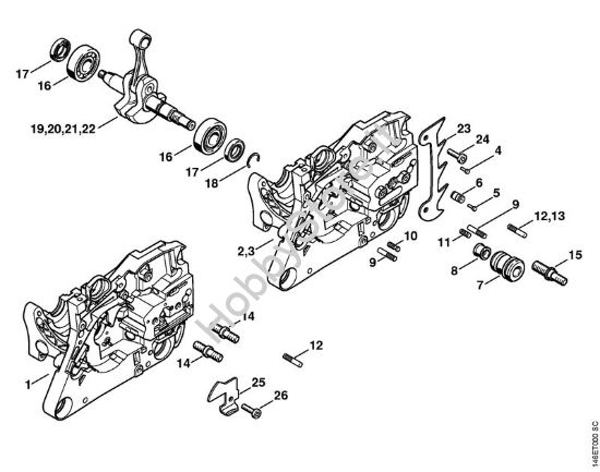 Carter albero a gomito Motoseghe a benzina (MS) MS 270 della marca STIHL