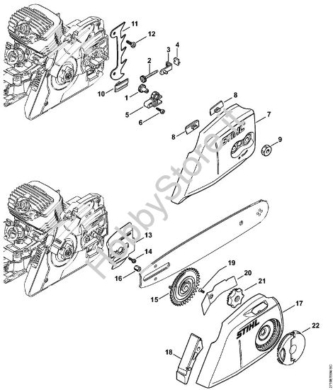 Dispositivo tendicatena, Coperchio rocchetto catena Motoseghe a benzina (MS) MS 271 della marca STIHL