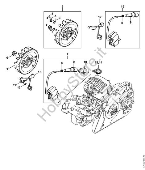 Impianto di accesione, Fascio di cavi Motoseghe a benzina (MS) MS 271 C-BE della marca STIHL