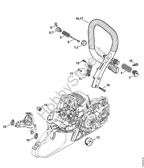 Sistema AV, Manico tubolare Motoseghe a benzina (MS) MS 271 C-BE della marca STIHL