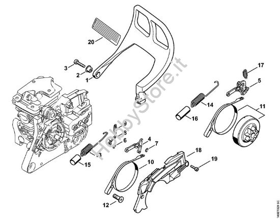 Freno catena Motoseghe a benzina (MS) MS 280 della marca STIHL