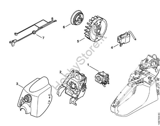 Impianto di accesione (Gestione intelligente del motore) Motoseghe a benzina (MS) MS 280 della marca STIHL