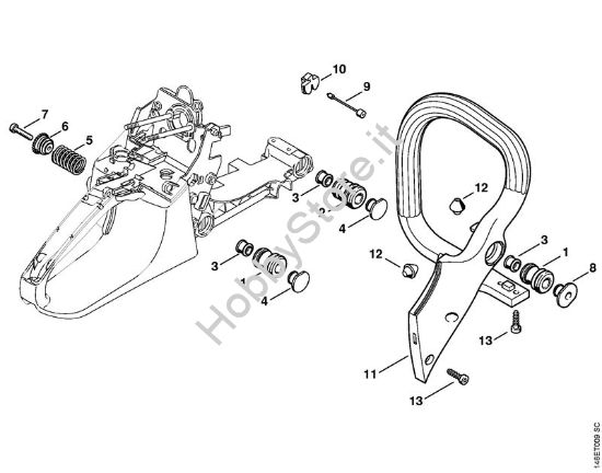 Sistema AV, Manico tubolare Motoseghe a benzina (MS) MS 280 della marca STIHL