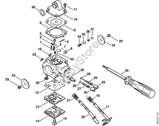 Carburatore HD-32 (49.2006) Motoseghe a benzina (MS) MS 280 C-BQ della marca STIHL