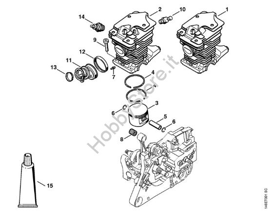 Cilindro MS 280 Motoseghe a benzina (MS) MS 280 C-BQ della marca STIHL