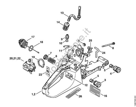 Corpo serbatoio Motoseghe a benzina (MS) MS 280 C-BQ della marca STIHL
