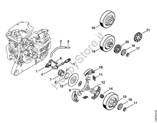 Pompa olio, frizione Motoseghe a benzina (MS) MS 280 C-BQ Z della marca STIHL