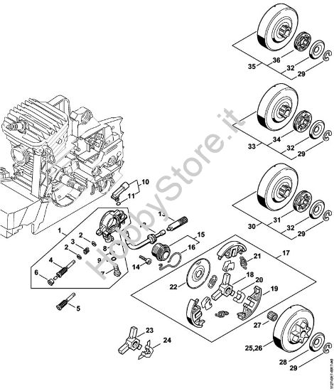 Pompa olio, frizione Motoseghe a benzina (MS) MS 290-Z della marca STIHL
