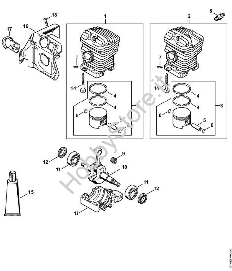 Cilindro Motoseghe a benzina (MS) MS 310 della marca STIHL