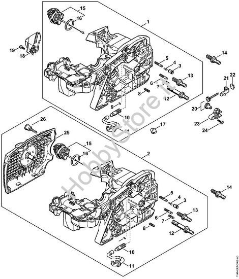 Carcassa motore, Dispositivo tendicatena Motoseghe a benzina (MS) MS 311 della marca STIHL