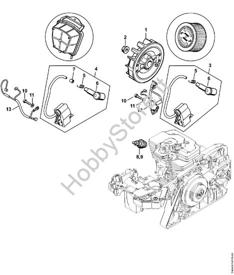 Impianto di accesione, Fascio di cavi Motoseghe a benzina (MS) MS 311-Z della marca STIHL