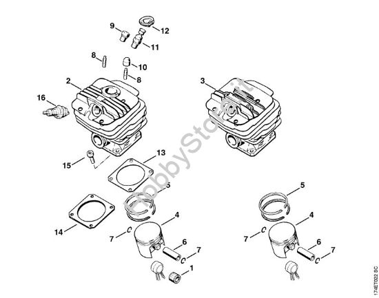 Cilindro Motoseghe a benzina (MS) MS 360 della marca STIHL