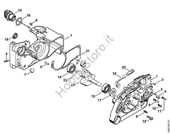 Carter albero a gomito Motoseghe a benzina (MS) MS 360 C della marca STIHL