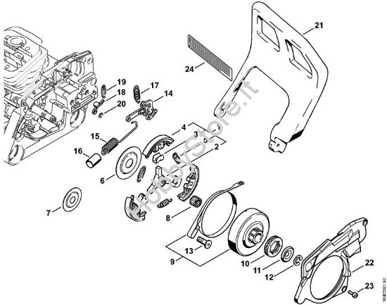 Freno catena, frizione Motoseghe a benzina (MS) MS 360 C della marca STIHL