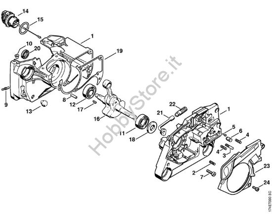 Carter albero a gomito Motoseghe a benzina (MS) MS 360 W della marca STIHL