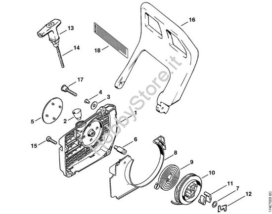 Dispositivo di avviamento Motoseghe a benzina (MS) MS 360 W della marca STIHL