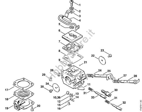 Carburatore C3A-S27 Motoseghe a benzina (MS) MS 360 WVH della marca STIHL