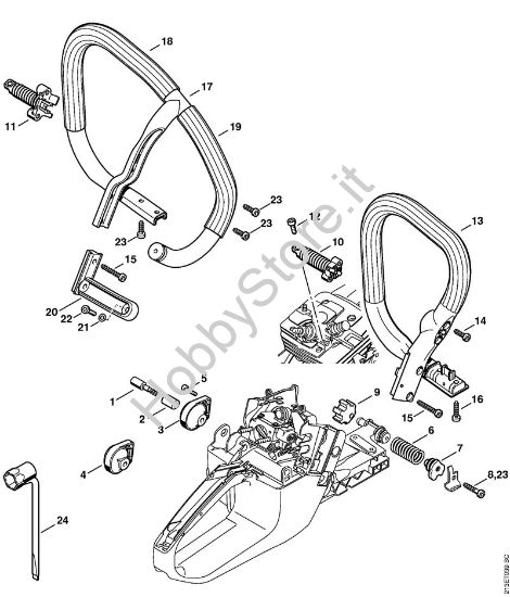 Sistema AV, Manico tubolare Motoseghe a benzina (MS) MS 361 C-Q della marca STIHL