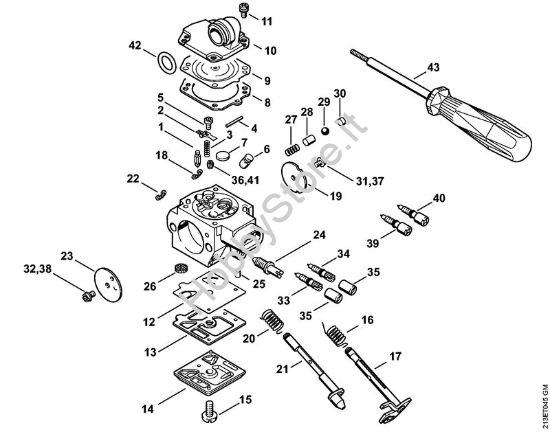 Carburatore HD-34, HD-46 Motoseghe a benzina (MS) MS 361-N della marca STIHL