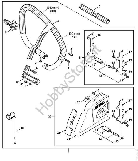Gruppo impugnatura circolare Motoseghe a benzina (MS) MS 361-VW della marca STIHL