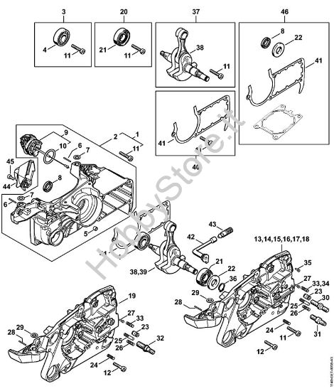 Carter albero a gomito Motoseghe a benzina (MS) MS 362 C-B della marca STIHL