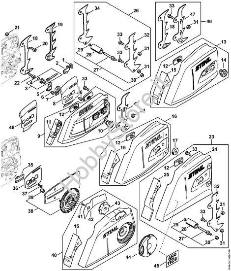 Dispositivo tendicatena, Coperchio rocchetto catena Motoseghe a benzina (MS) MS 362 C-B della marca STIHL
