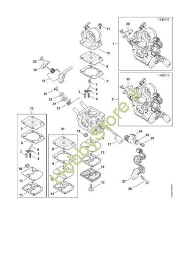 Picture of Carburatore 1140/16, 1140/15 MS 362 C-M VW