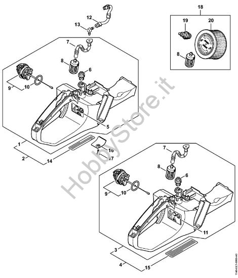 Corpo serbatoio Motoseghe a benzina (MS) MS 362 C-Q della marca STIHL