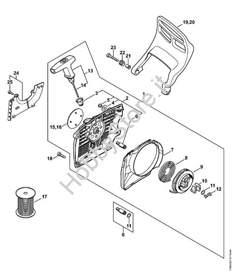 Dispositivo di avviamento, Protezione mano Motoseghe a benzina (MS) MS 362 C-Q della marca STIHL