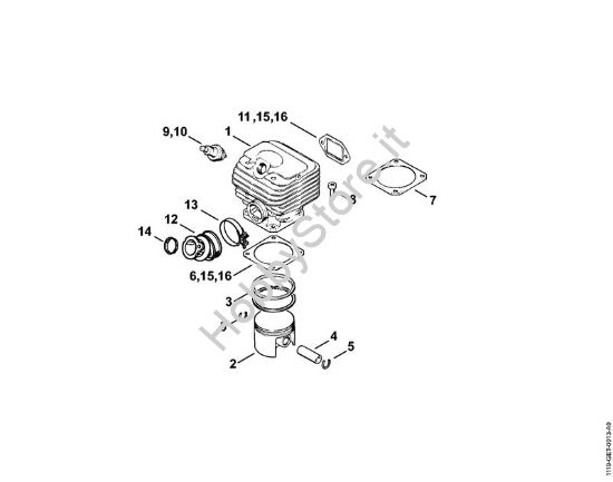 Cilindro Motoseghe a benzina (MS) MS 380 della marca STIHL