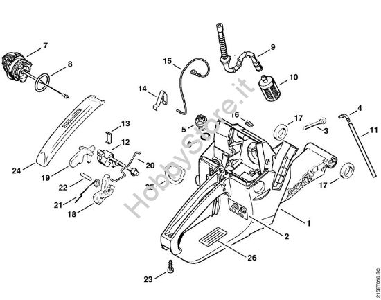 Corpo serbatoio Motoseghe a benzina (MS) MS 380 della marca STIHL