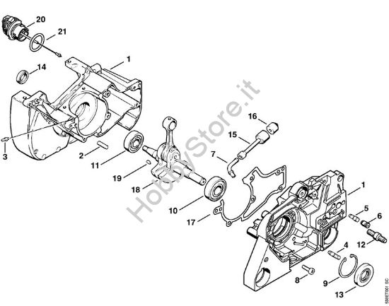 Carter albero a gomito Motoseghe a benzina (MS) MS 381 della marca STIHL