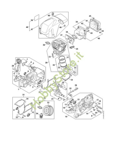 Picture of Carter albero a gomito, cilindro, silenziatore MS 400 C-M