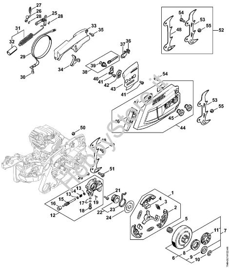 Frizione, Pompa olio, Freno catena Motoseghe a benzina (MS) MS 400 C-M della marca STIHL