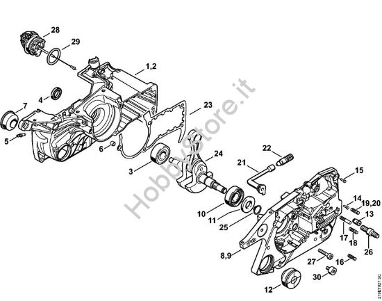Carter albero a gomito Motoseghe a benzina (MS) MS 441 della marca STIHL