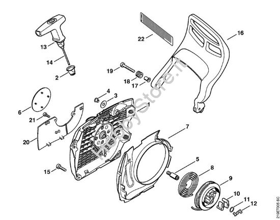 Dispositivo di avviamento Motoseghe a benzina (MS) MS 441 C-M W della marca STIHL