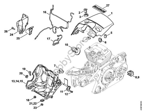 Cappottatura, Corpo Motoseghe a benzina (MS) MS 441 C-MQ della marca STIHL