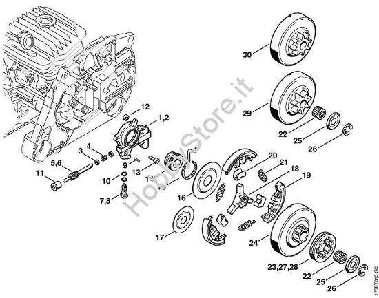 Pompa olio, frizione Motoseghe a benzina (MS) MS 460-Z Magnum della marca STIHL