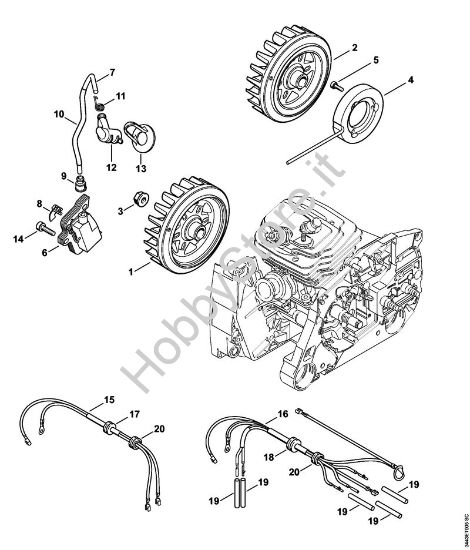 Impianto di accesione, Fascio di cavi Motoseghe a benzina (MS) MS 461 della marca STIHL