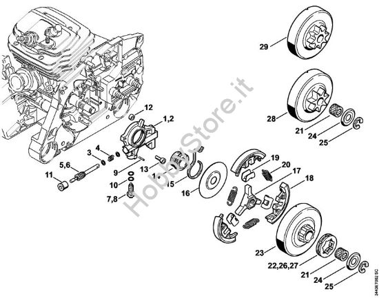 Pompa olio, frizione Motoseghe a benzina (MS) MS 461-Z della marca STIHL