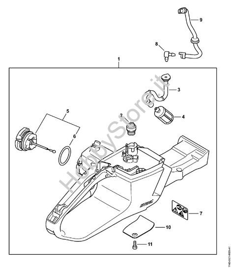Corpo serbatoio Motoseghe a benzina (MS) MS 462 della marca STIHL