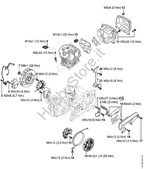 Coppie di serraggio Motoseghe a benzina (MS) MS 462 C-M R RettungssÃ¤ge della marca STIHL